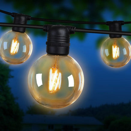 Jingle Jollys 23m LED Festoon String Lights 20 Bulbs Kits Wedding Party Christmas G80 Lights Kings Warehouse 