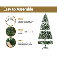 Jingle Jollys 2.7M Christmas Tree with Pine Needle Snowy Xmas Tree 1765 Tips Kings Warehouse 