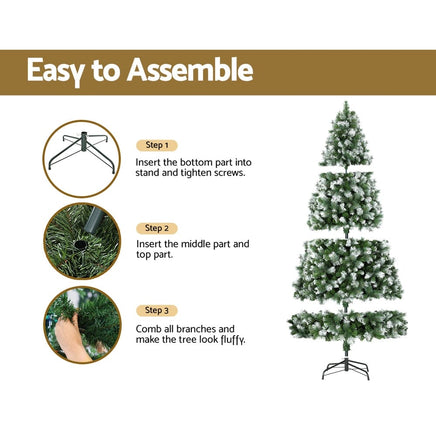 Jingle Jollys 2.7M Christmas Tree with Pine Needle Snowy Xmas Tree 1765 Tips Kings Warehouse 
