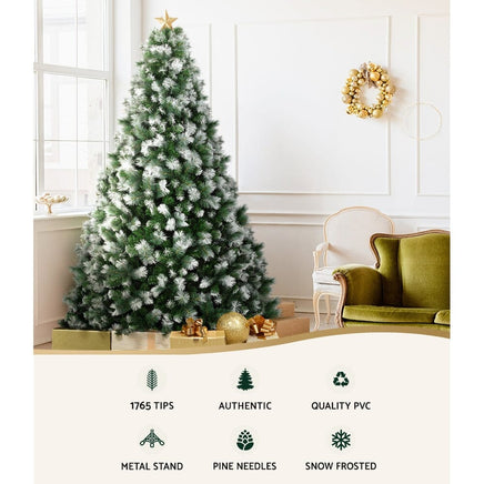 Jingle Jollys 2.7M Christmas Tree with Pine Needle Snowy Xmas Tree 1765 Tips Kings Warehouse 