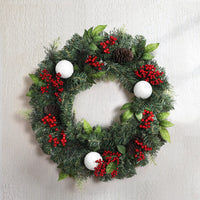 Jingle Jollys 2FT 60CM Christmas Wreath with Decor Xmas Tree Decoration Kings Warehouse 