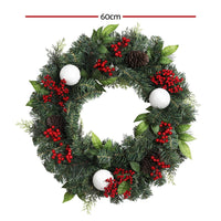 Jingle Jollys 2FT 60CM Christmas Wreath with Decor Xmas Tree Decoration Kings Warehouse 