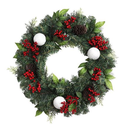 Jingle Jollys 2FT 60CM Christmas Wreath with Decor Xmas Tree Decoration Kings Warehouse 