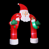 Jingle Jollys Christmas Inflatable Santa Archway 2.3M Outdoor Decorations Lights Kings Warehouse 