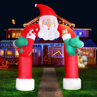 Jingle Jollys Christmas Inflatable Santa Archway 2.3M Outdoor Decorations Lights Kings Warehouse 