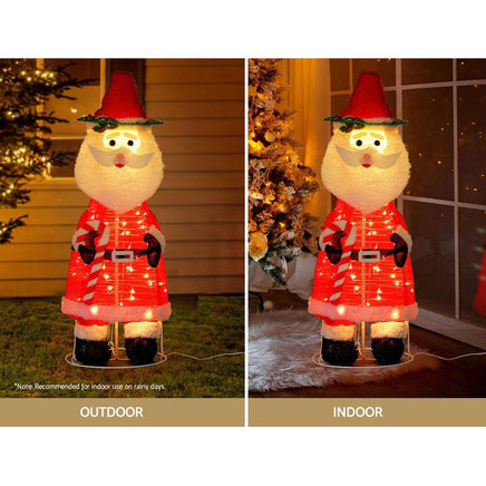 Jingle Jollys Christmas Lights 96 LED 120cm Fairy Light Santa Decorations Kings Warehouse 