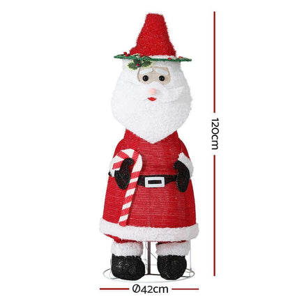 Jingle Jollys Christmas Lights 96 LED 120cm Fairy Light Santa Decorations Kings Warehouse 