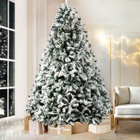 Jingle Jollys Christmas Tree 1.8M Xmas Trees Decorations Snowy 758 Tips Kings Warehouse 