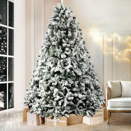 Jingle Jollys Christmas Tree 1.8M Xmas Trees Decorations Snowy 758 Tips Kings Warehouse 