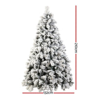 Jingle Jollys Christmas Tree 2.1M Xmas Tree with 500 LED Lights Snowy Tips Kings Warehouse 