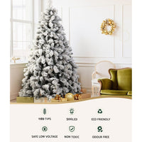 Jingle Jollys Christmas Tree 2.1M Xmas Tree with 500 LED Lights Snowy Tips Kings Warehouse 