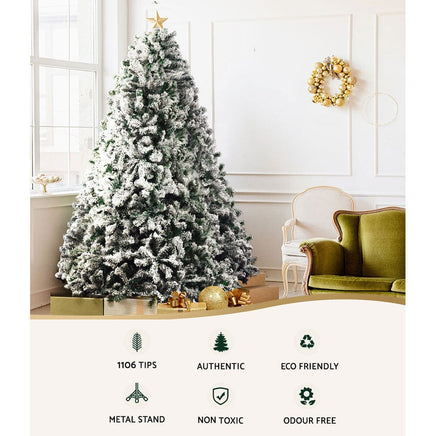 Jingle Jollys Christmas Tree 2.1M Xmas Trees Decorations Snowy 1106 Tips Kings Warehouse 