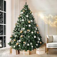 Jingle Jollys Christmas Tree 2.1M Xmas Trees Decorations Snowy 1250 Tips Kings Warehouse 