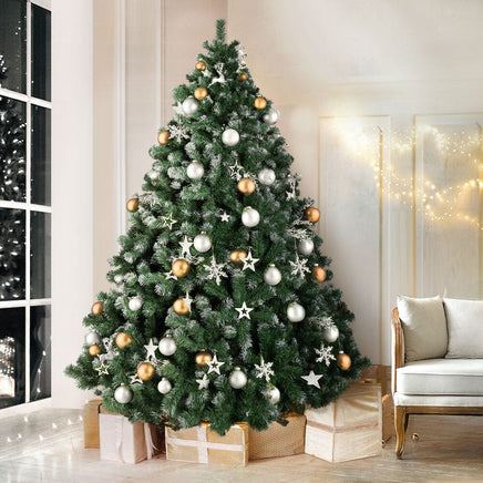 Jingle Jollys Christmas Tree 2.1M Xmas Trees Decorations Snowy 1250 Tips Kings Warehouse 