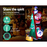 Jingle Jollys Inflatable Christmas Tree Santa 1.8M Decorations Outdoor LED Light Occasions > Christmas Kings Warehouse 