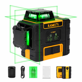 KAIWEETS KT360A Green Laser Level 3 X 360° Rotary Self Leveling with 1 Rechargeable Battery KingsWarehouse 