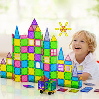 Keezi 100pcs Kids Magnetic Tiles Blocks Building Educational Toys Children Gift Kings Warehouse 