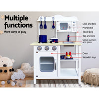 Keezi 18 Piece Kids Kitchen Play Set - White Kids Supplies Kings Warehouse 