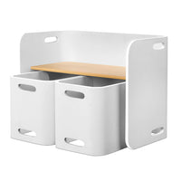 Keezi 3 PC Nordic Kids Table Chair Set White Desk Activity Compact Children Kids Supplies Kings Warehouse 