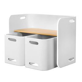 Keezi 3 PC Nordic Kids Table Chair Set White Desk Activity Compact Children Kids Supplies Kings Warehouse 
