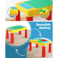Keezi 3PCS Kids Table and Chairs Set Activity Chalkboard Toys Storage Box Desk Kings Warehouse 