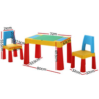 Keezi 3PCS Kids Table and Chairs Set Activity Chalkboard Toys Storage Box Desk Kings Warehouse 