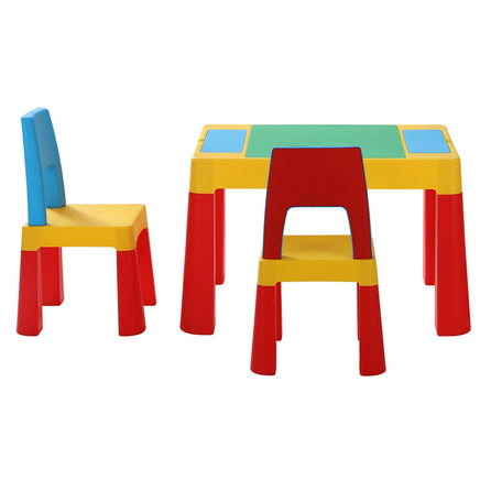 Keezi 3PCS Kids Table and Chairs Set Activity Chalkboard Toys Storage Box Desk Kings Warehouse 