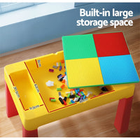 Keezi 3PCS Kids Table and Chairs Set Activity Chalkboard Toys Storage Box Desk Kings Warehouse 