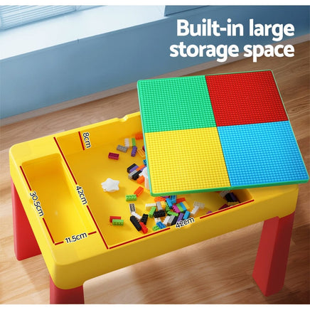Keezi 3PCS Kids Table and Chairs Set Activity Chalkboard Toys Storage Box Desk Kings Warehouse 