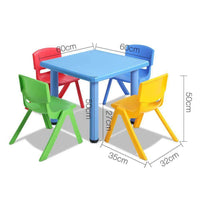 Keezi 5 Piece Kids Table and Chair Set - Blue Kings Warehouse 