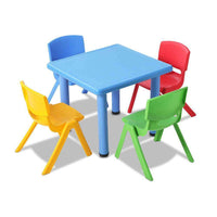 Keezi 5 Piece Kids Table and Chair Set - Blue Kings Warehouse 