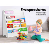 Keezi 5 Tiers Kids Bookshelf Magazine Rack Shelf Organiser Bookcase Display Kids Supplies Kings Warehouse 