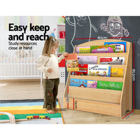 Keezi 5 Tiers Kids Bookshelf Magazine Shelf Rack Organiser Bookcase Display Kids Supplies Kings Warehouse 