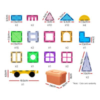 Keezi 60pcs Kids Magnetic Tiles Blocks Building Educational Toys Children Gift Kings Warehouse 