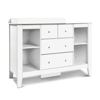 Keezi Baby Change Table Tall boy Drawers Dresser Chest Storage Cabinet White Kids Furniture Kings Warehouse 