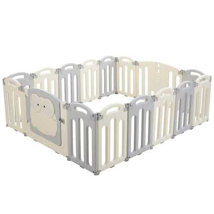 Keezi Baby Playpen 16 Panels Foldable Toddler Fence Safety Play Activity Centre Kings Warehouse 