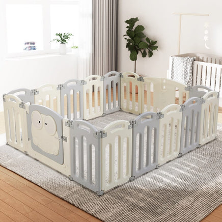 Keezi Baby Playpen 16 Panels Foldable Toddler Fence Safety Play Activity Centre Kings Warehouse 