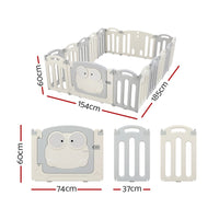 Keezi Baby Playpen 16 Panels Foldable Toddler Fence Safety Play Activity Centre Kings Warehouse 