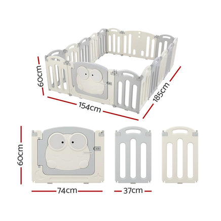 Keezi Baby Playpen 16 Panels Foldable Toddler Fence Safety Play Activity Centre Kings Warehouse 