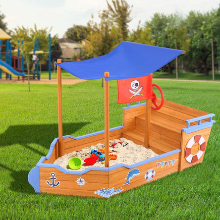 Keezi Boat Sand Pit With Canopy Kings Warehouse 