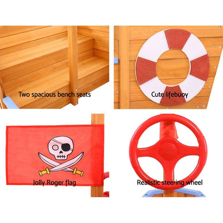 Keezi Boat Sand Pit With Canopy Kings Warehouse 