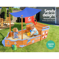 Keezi Boat Sand Pit With Canopy Kings Warehouse 