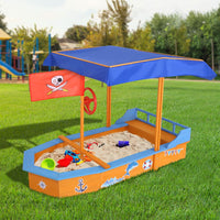 Keezi Boat-shaped Canopy Sand Pit Baby & Kids Kings Warehouse 