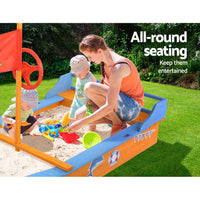 Keezi Boat-shaped Canopy Sand Pit Baby & Kids Kings Warehouse 