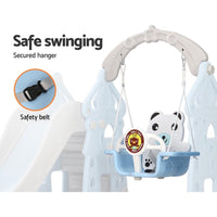 Keezi Kids 170cm Slide and Swing Set Playground Basketball Hoop Ring Outdoor Toys Blue Kings Warehouse 