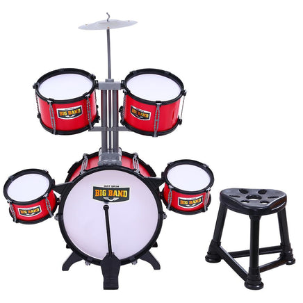 Keezi Kids 7 Drum Set Junior Drums Kit Musical Play Toys Childrens Mini Big Band Kings Warehouse 