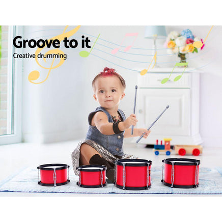 Keezi Kids 7 Drum Set Junior Drums Kit Musical Play Toys Childrens Mini Big Band Kings Warehouse 