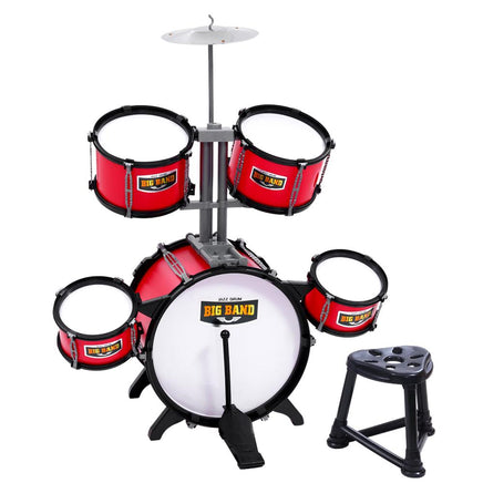 Keezi Kids 7 Drum Set Junior Drums Kit Musical Play Toys Childrens Mini Big Band Kings Warehouse 