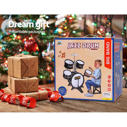 Keezi Kids 7 Drum Set Junior Drums Kit Musical Play Toys Childrens Mini Big Band Kings Warehouse 