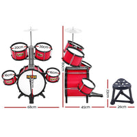 Keezi Kids 7 Drum Set Junior Drums Kit Musical Play Toys Childrens Mini Big Band Kings Warehouse 